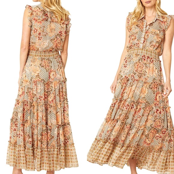 Misa Floral Sleeveless Maxi Dress